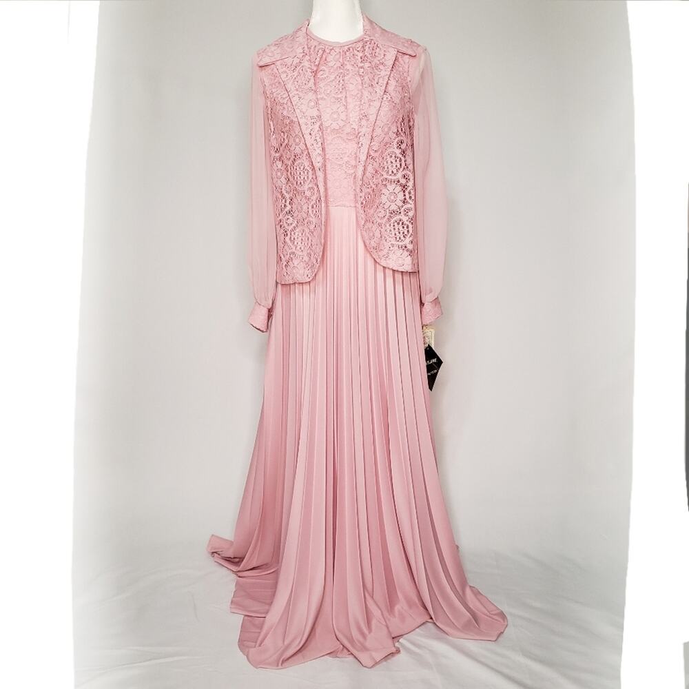 Vintage Pink Lace Maxi Dress & Vest NWT